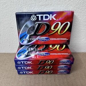 TDK D90 High Output Type I Cassette Tape Blank Sealed Lot of 4 Japan D90 IECI